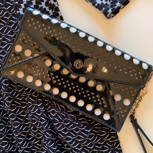 Spartina 449 Handbags - Spartina Black Patent Leather Clutch Wristlet